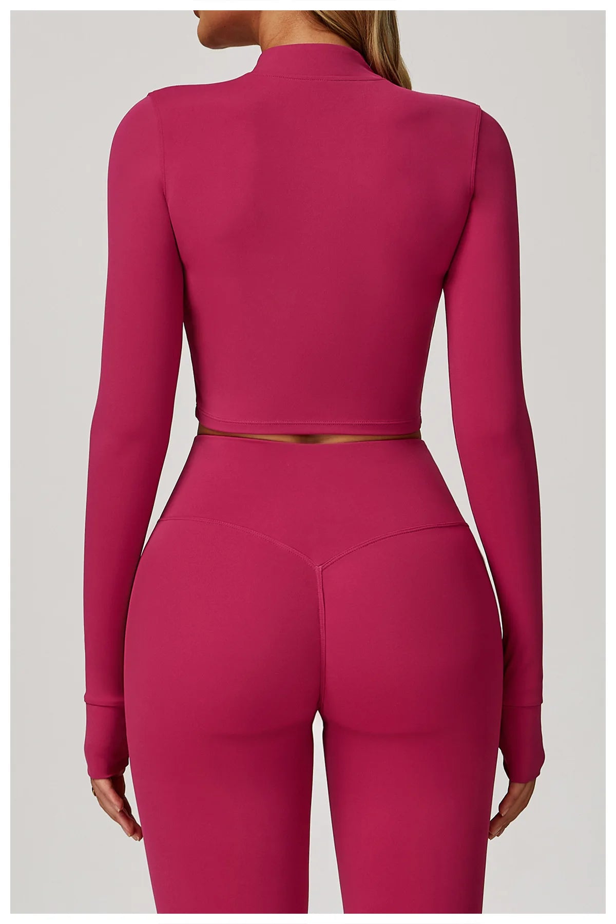 Women Outdoor Sports Long Sleeved Slim Yoga Clothes Quick Dry Zipper Cardigan Stand Up Collar Jacket Running Fitness Jacket Top