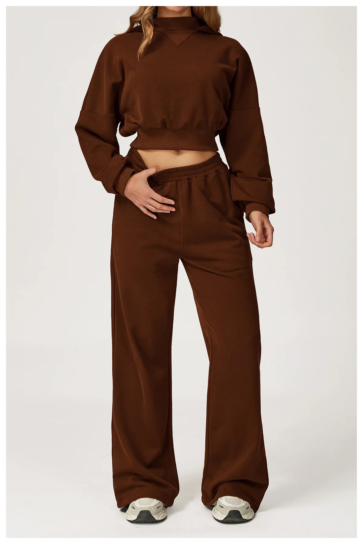 Winter Hooded Sweatshirt Set 2 Pieces Women's Clothes Casual Outdoor Loose Yoga Set Women's Casual Running Sportswear