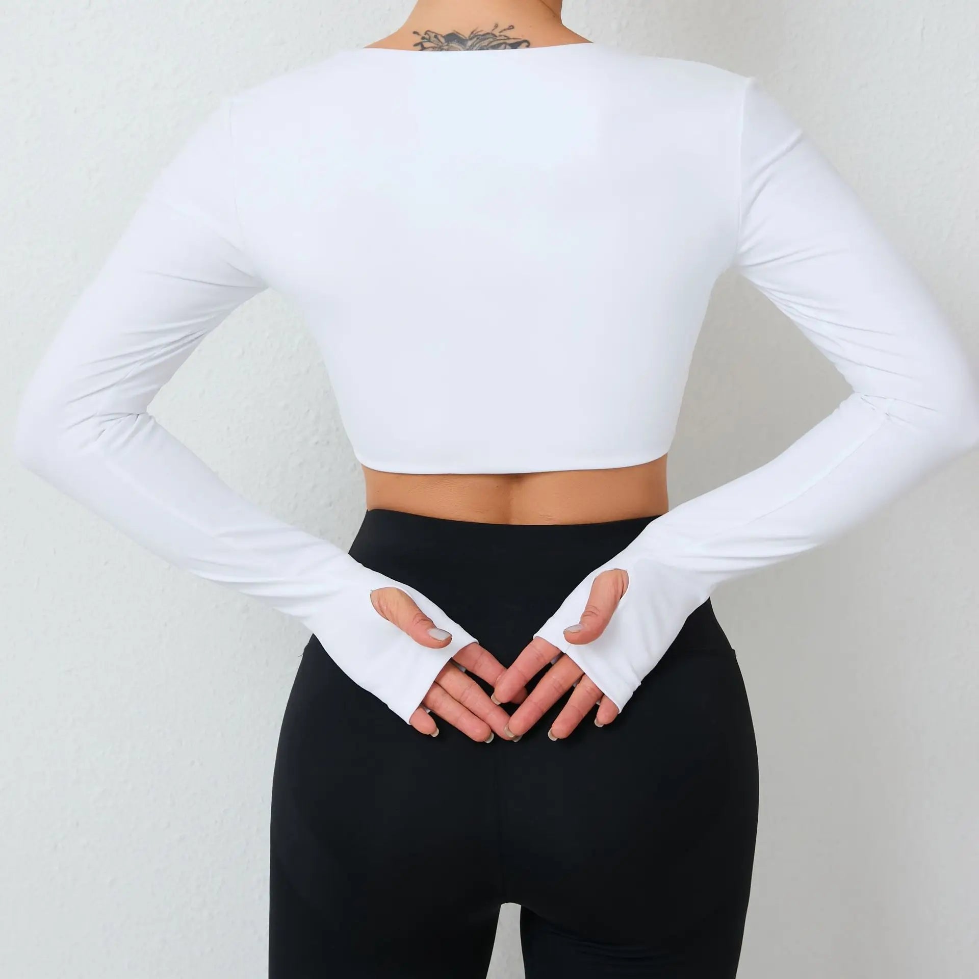 Women Yoga Shirts Crop Top Sexy Long Sleeves Shirts for Women Yoga Sports Fitness Running Gym Clothes Push Up Workout Tops