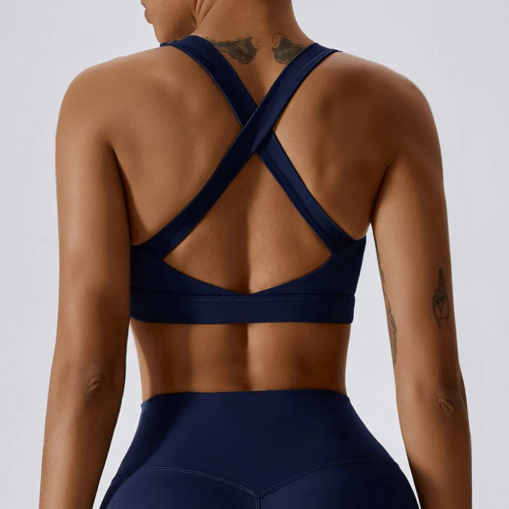 Breathable Sports Bra Shockproof Crop Anti-sweat Fitness Top Women Yoga Bra Push Up Sport Gym Running Workout Top Soft Underwear
