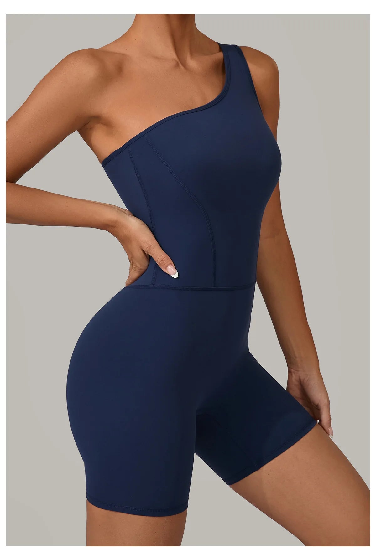 One Shoulder Jumpsuit Women's Fitness Suit Short Sets Sports Overalls for Woman Tracksuit Yoga Clothing Gym Workout Sportswear