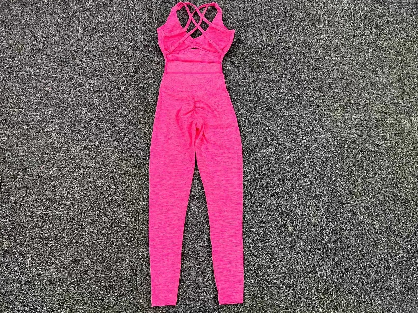 Yoga Set Jumpsuits Women Tracksuit Ribbed One Piece Fitness Rompers Sleeveless Backless Sportswear Gym Set Workout Clothes