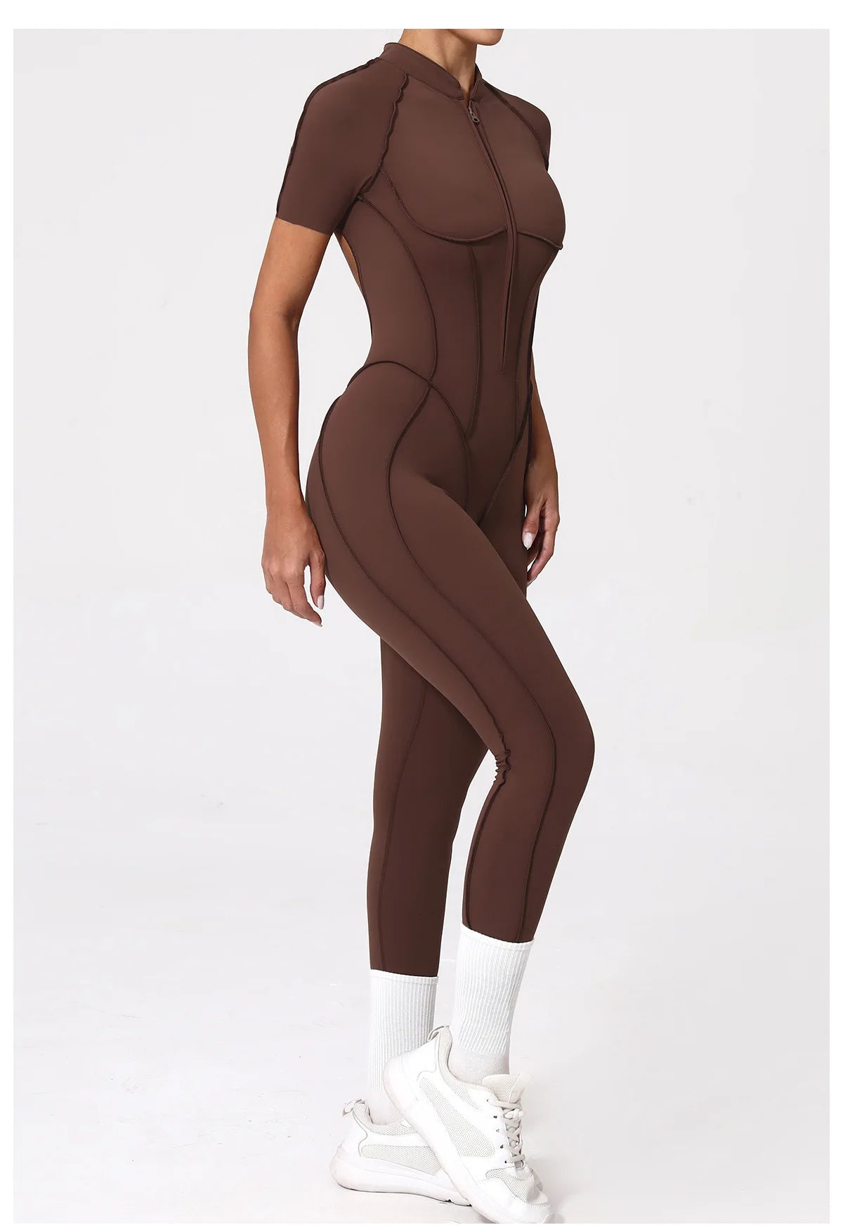 Gym Jumpsuit Women's Fitness Suit Zipper Long Sleeved Sets Sports Overalls for Woman Tracksuit Yoga Clothing Workout Sportswear