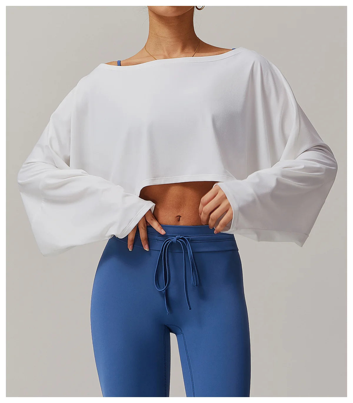 Running Fitness Sports Long Sleeved Top Women's One Shoulder Batwing Sleeve Loose Breathable Casual Long Sleeved Sexy Yoga Top