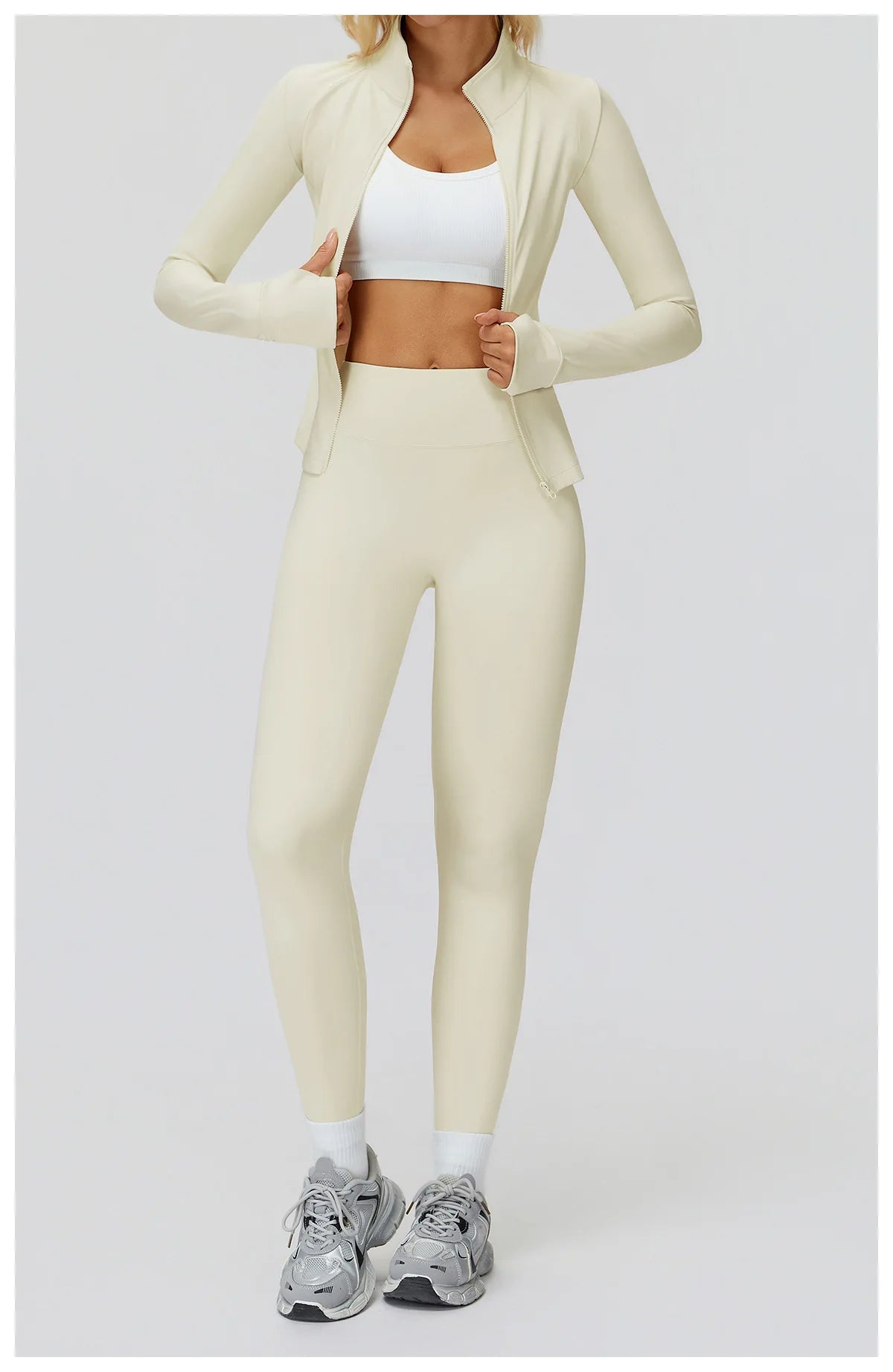 Zipper Long Sleeve Women Crop Tops Jacket Yoga T-shirts Solid Sports Top Running Shirts Sexy Quick Dry Fitness Gym Sport Wear