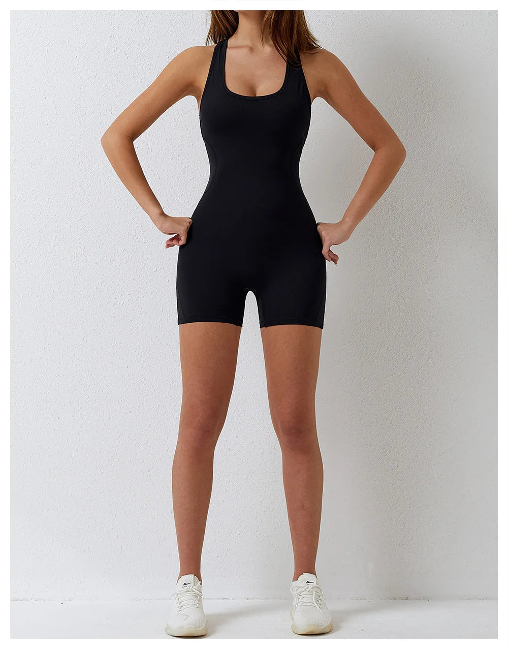 Open Back Jumpsuit for Women Workout Gym Romper Padded Yoga Set V Neck Gym Suit Backless Bodysuit Fitness Padded Gym Clothing