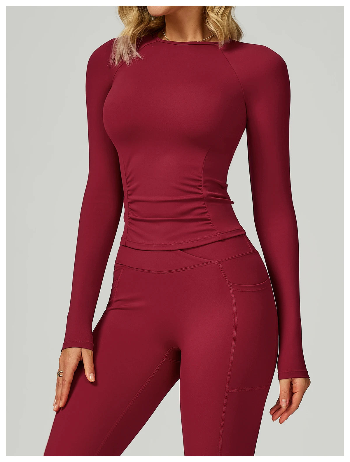 Women's Long Sleeve Top Yoga Shirts Running T-Shirt Workout Fitness Long Sleeve Gym Push Up Sports Top Sexy Training Crop Top
