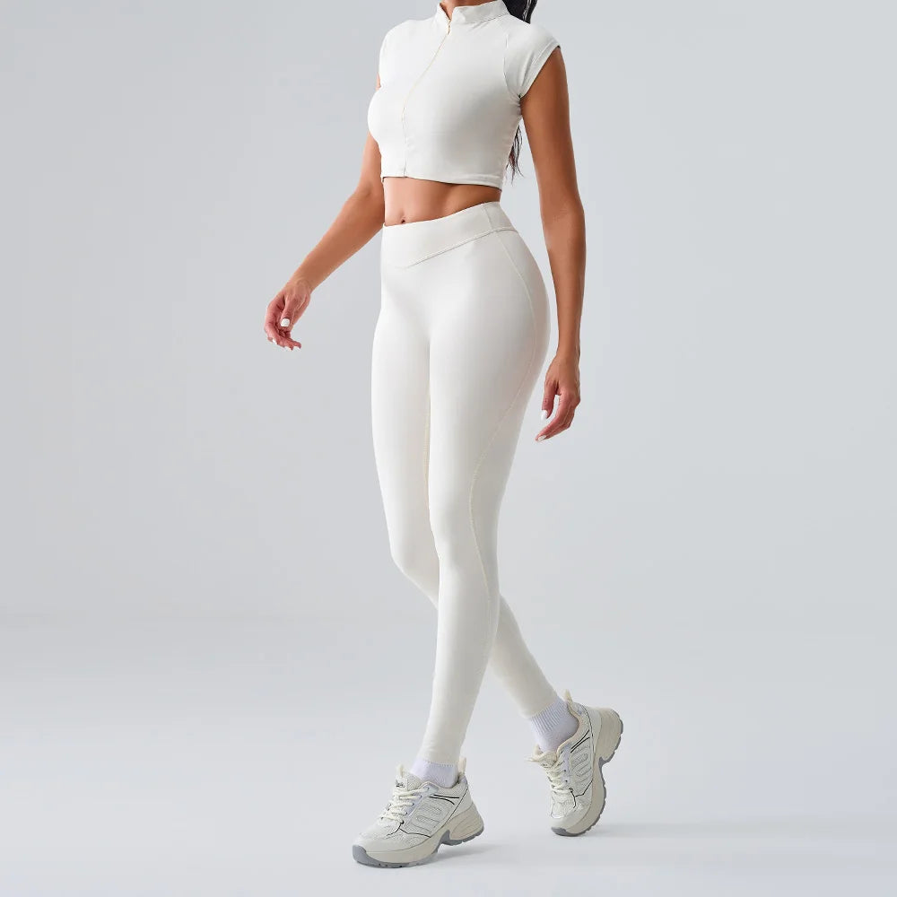 Yoga Suit Women Sports Set 2PCS Quick-Drying Gym Set Women Tracksuit Running Workout Short Sleeves Sports Shirt Yoga Clothing