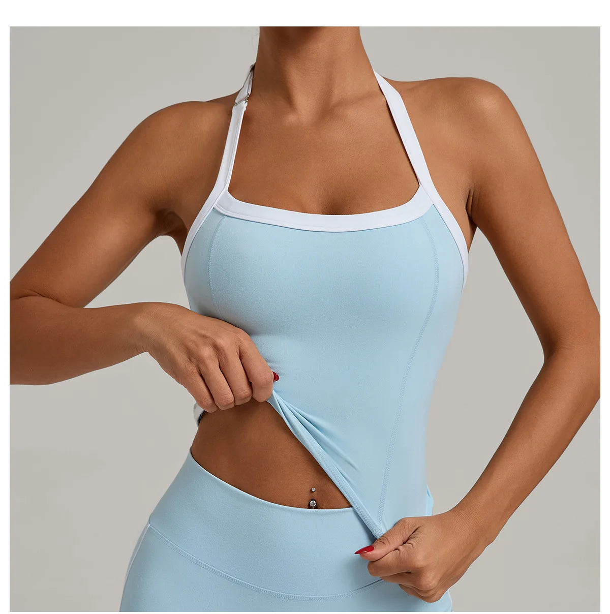 Women Sports Bra Hanging Neck Top Push Up Fitness Yoga Bra Color Blocked Underwear Gym Sport Tops Women Running Vest Bralette