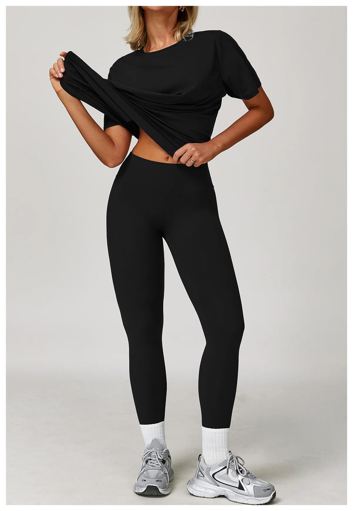 Loose Yoga Shirts Women Top Quick Dry Running Top Tights Push Up Workout Gym Clothes Female Short Sleeve Fitness Sports T-Shirts