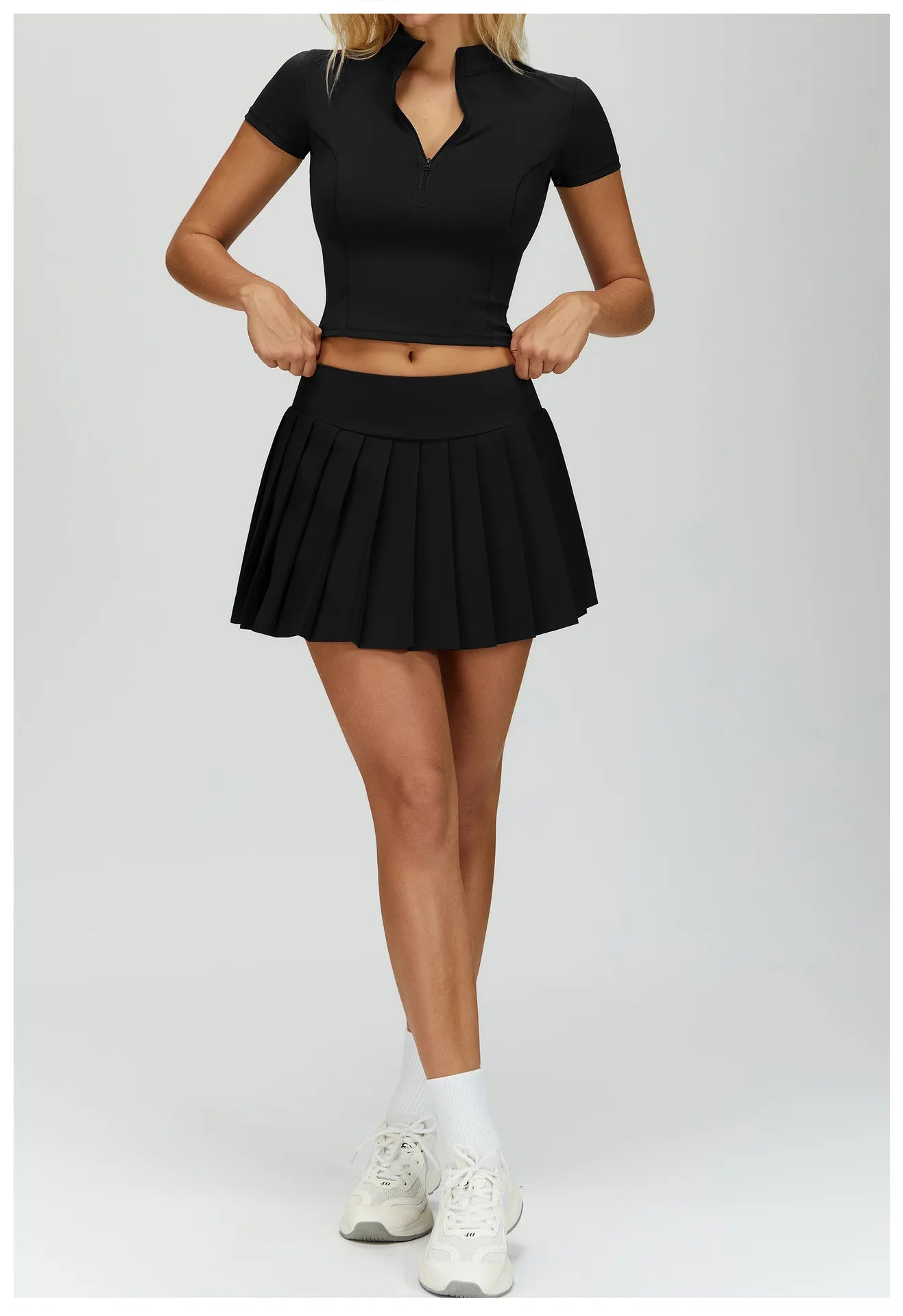 Yoga Short Skirt Women Pleated Sports Tennis Skirts Runniing High Waist Yoga Fitness Short Skirt Gym Golf Loose Skirt Pockets