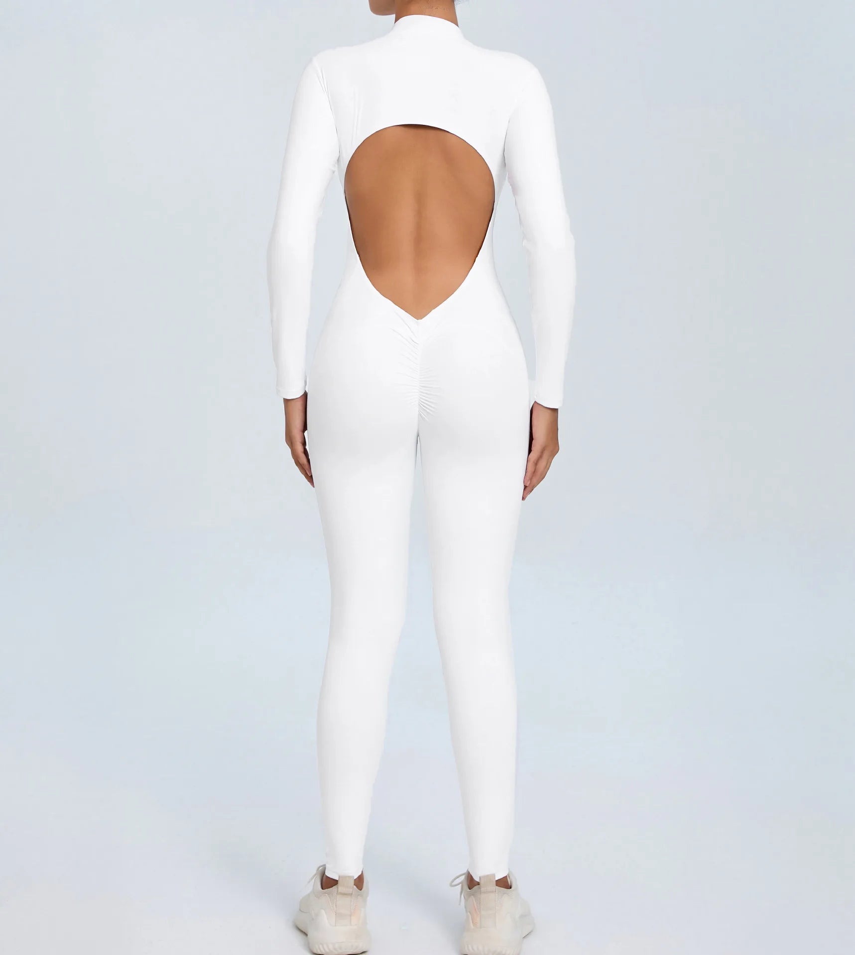 Backless Rompers Yoga Long Sleeved Women's Sportswear Gym Zipper Jumpsuits Workout Bodysuit Fitness One-piece Skin-tight Garment