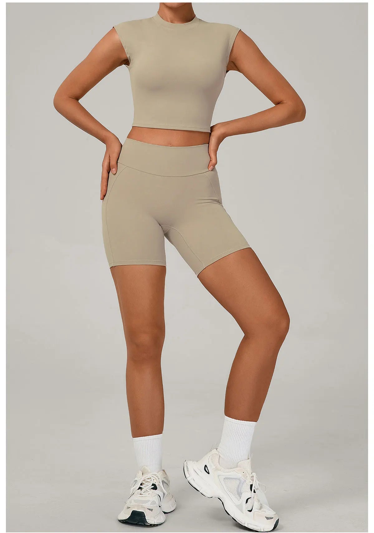 Yoga Sets Workout Sets Women Tracksuit 2 Pieces Gym Suits Yoga Short Sleeves High Waist Shorts Outfits Running Fitness Clothes