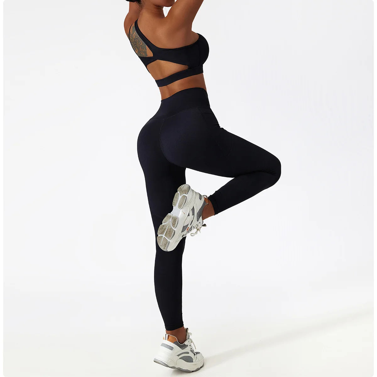 Comfort Single Strap Yoga Bra Chest Pad Running Women Sports Underwear Gym Top Stretch Pull Up Bra Women Vest Fitness Tank Top