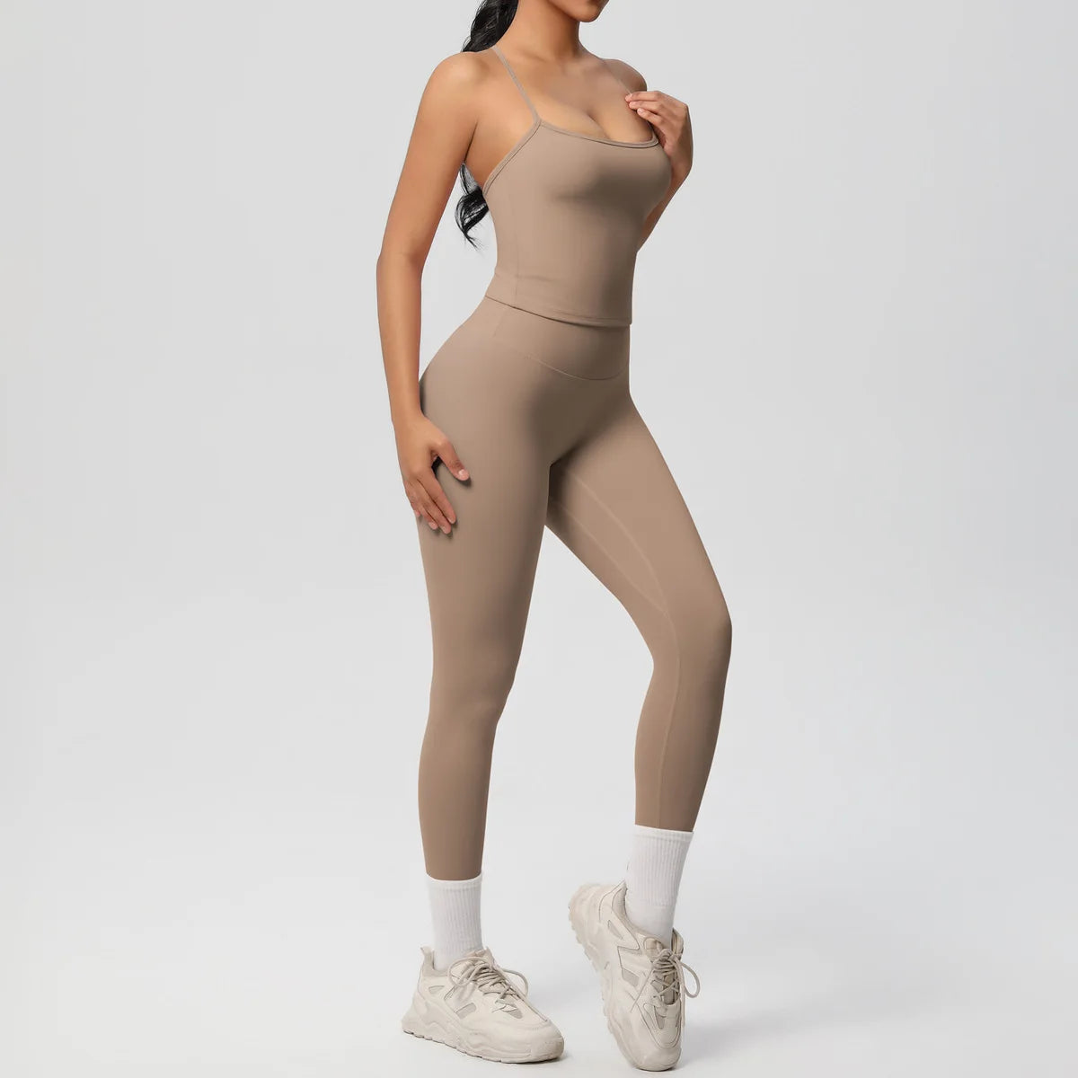 Yoga Outfits Women Tracksuit Fitness Suit Training Sleeveless Sport Gym Set Workout Overalls Sports Underwear Sportswear