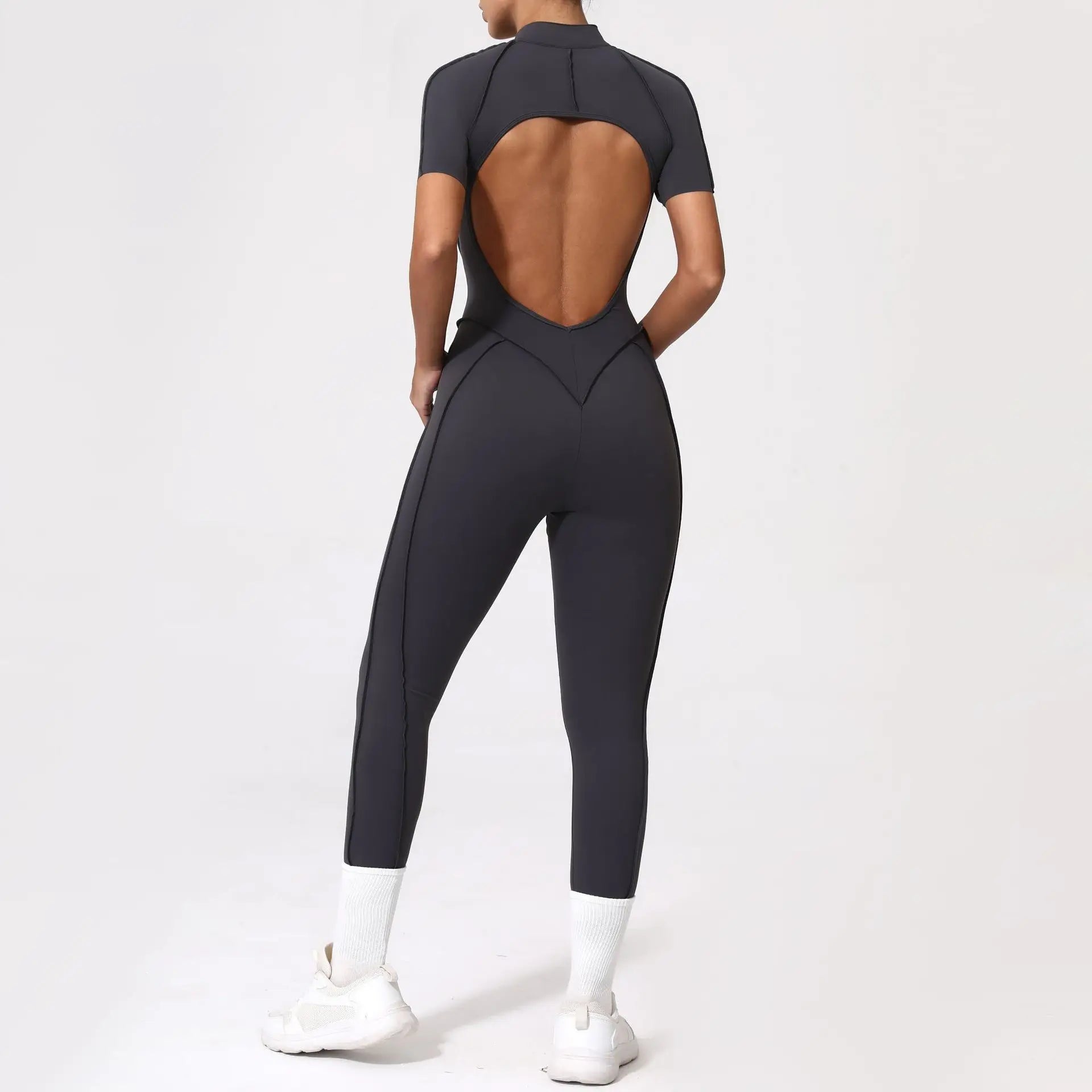 Gym Jumpsuit Women's Fitness Suit Zipper Long Sleeved Sets Sports Overalls for Woman Tracksuit Yoga Clothing Workout Sportswear