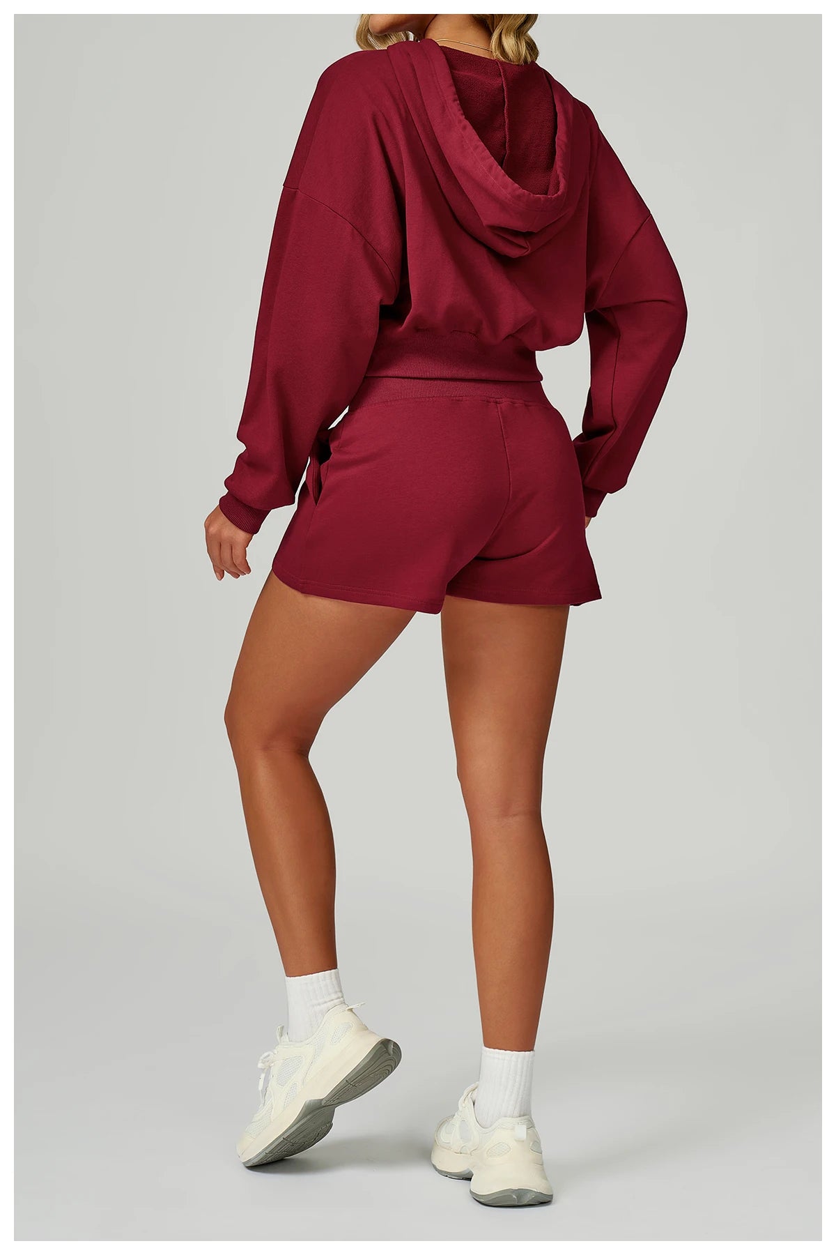 New Winter Zipper Sports Suit 2 Pieces Hooded Casual Loose Sweatshirt Long Sleeved Outdoor Running Suit Sportswear for Women
