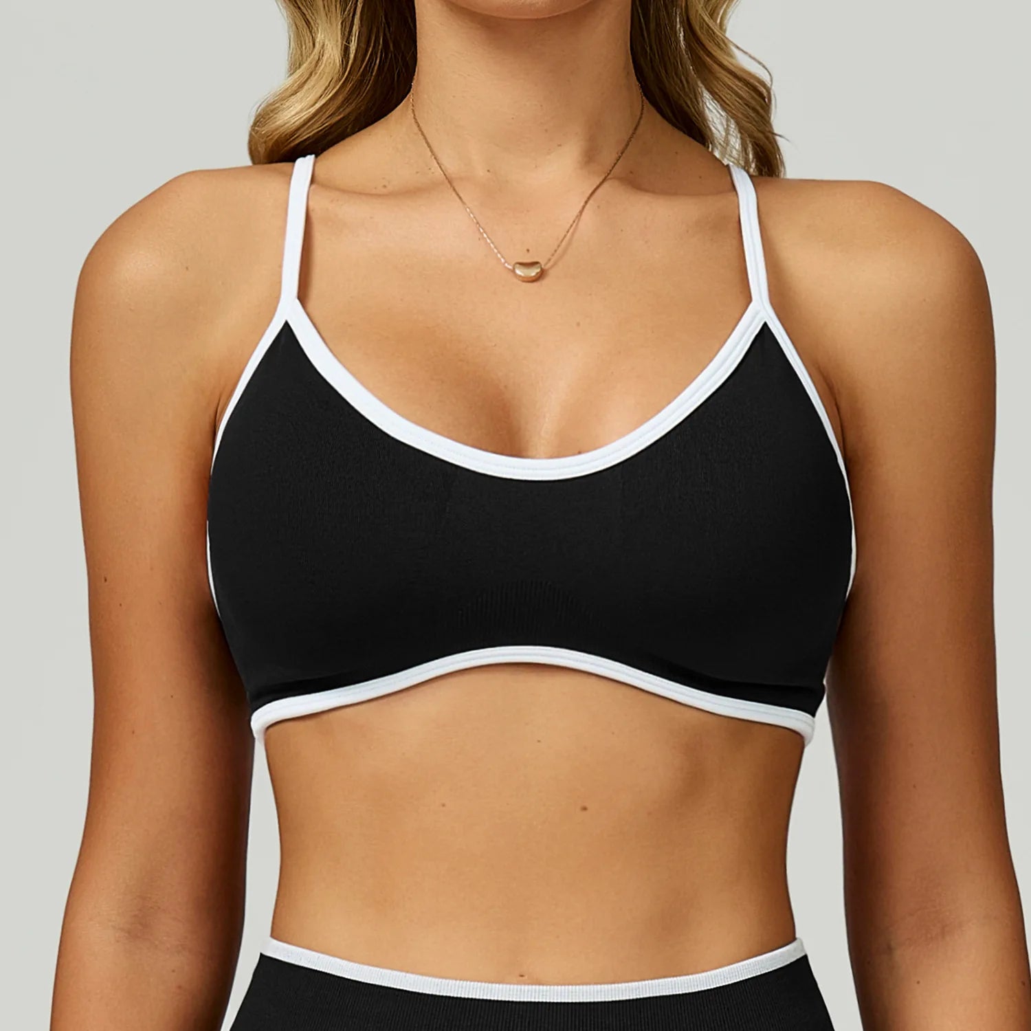 Women Seamless Halter Sports Bra High Support Push-up Open Back activewear Gym Tank Top Fitness Underwear Yoga Workout Brassiere