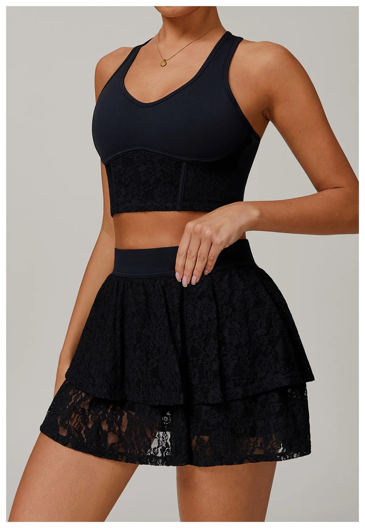 2 Pieces Women's Yoga Set Sexy Sport Bra High Waist Sports Short Skirt Gym Clothes Fitness Sleeveless Workout Suit Sporstwear