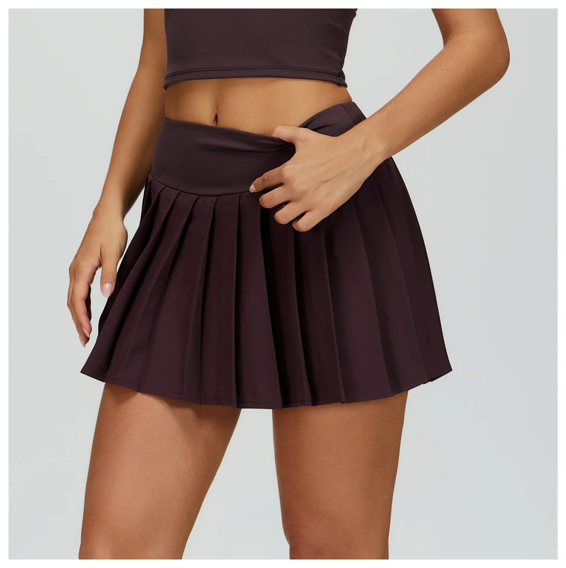 Yoga Short Skirt Women Pleated Sports Tennis Skirts Runniing High Waist Yoga Fitness Short Skirt Gym Golf Loose Skirt Pockets