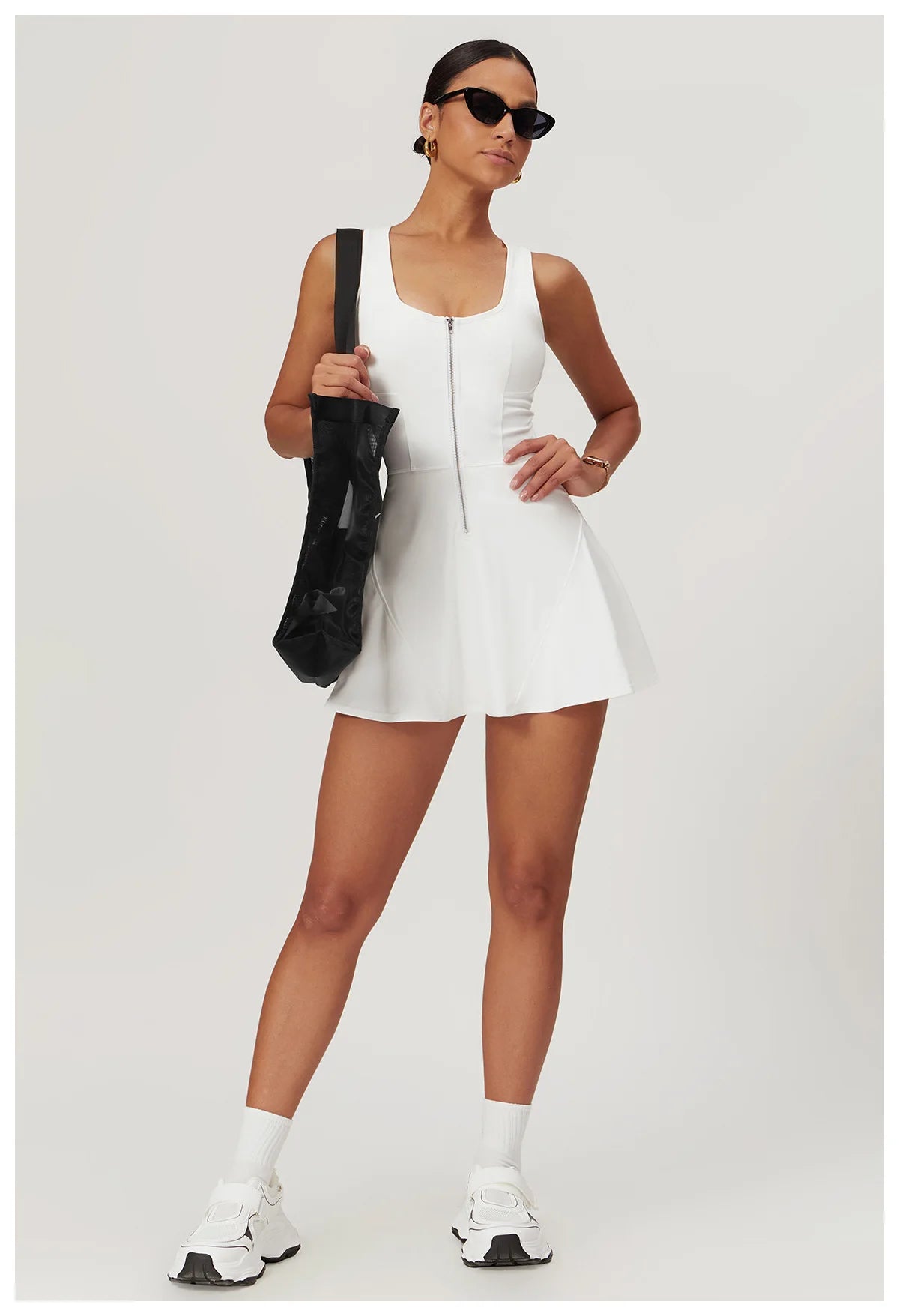 Zipper Sleeveless Yoga Bodysuit Women's Jumpsuits Skirt Yoga Set Gym Clothes Push-up Workout Tracksuit Dance Fitness Bodysuit