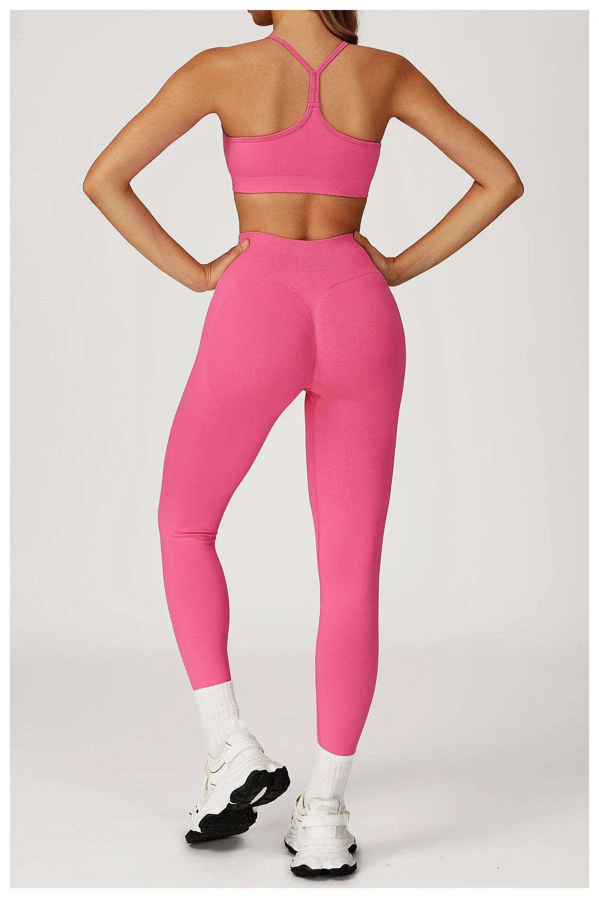 2PCS Seamless Yoga Set Gym Clothes Athletic Wear Women Fitness Set Tracksuits Sports Long Sleeved Gym Suit Leggings Sportswear