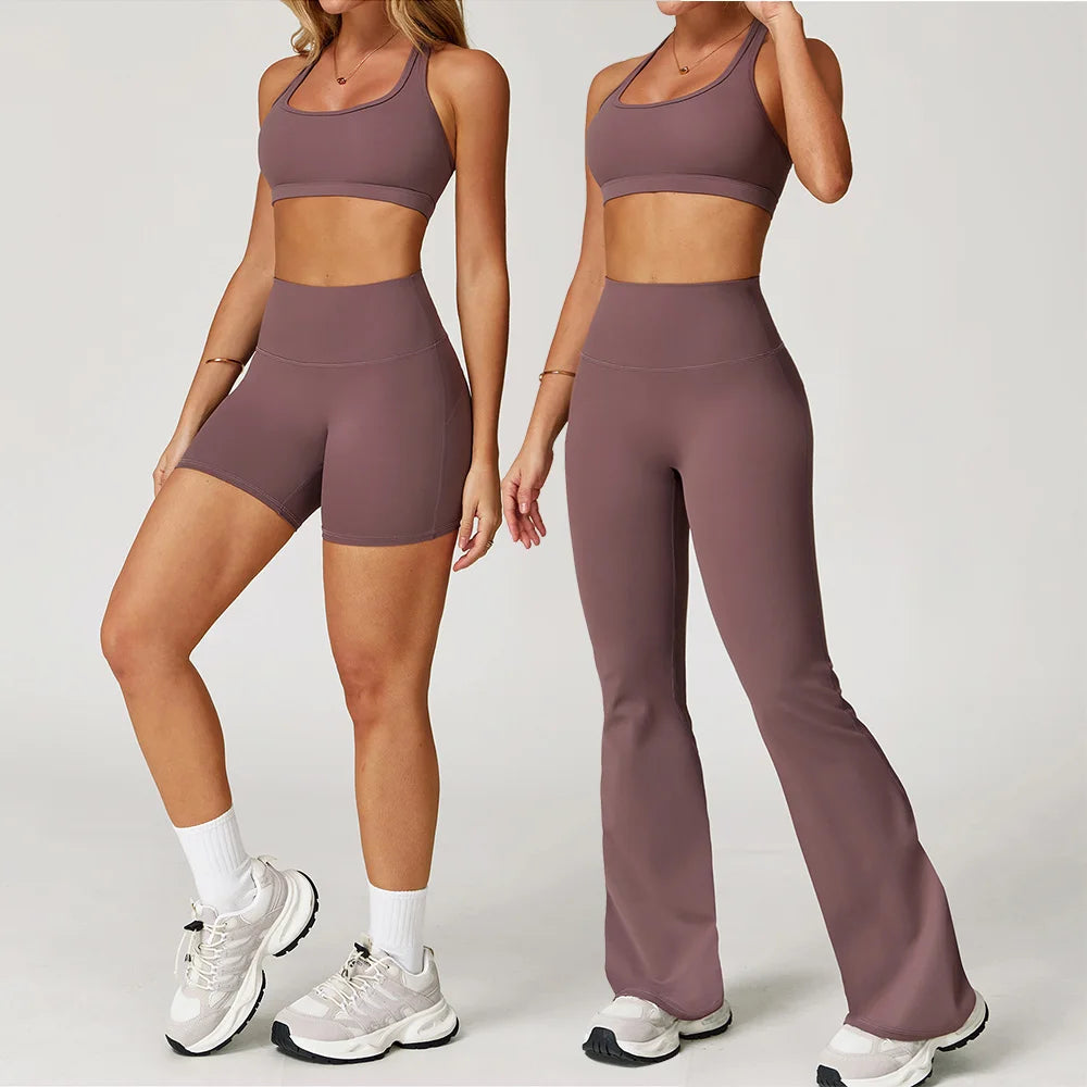 Yoga Set 2 Pieces Women Clothes Workout Outfits Fitness Sportswear Gym Tracksuit High Waist Leggings Sports Bra Athletic Wear