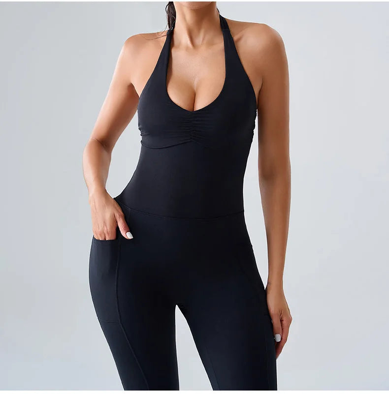 Workout Jumpsuit Sports Overalls Women Rompers Gym Clothing Running Tracksuit Fitness Gym Clothes Push Up Sportswear Yoga Set