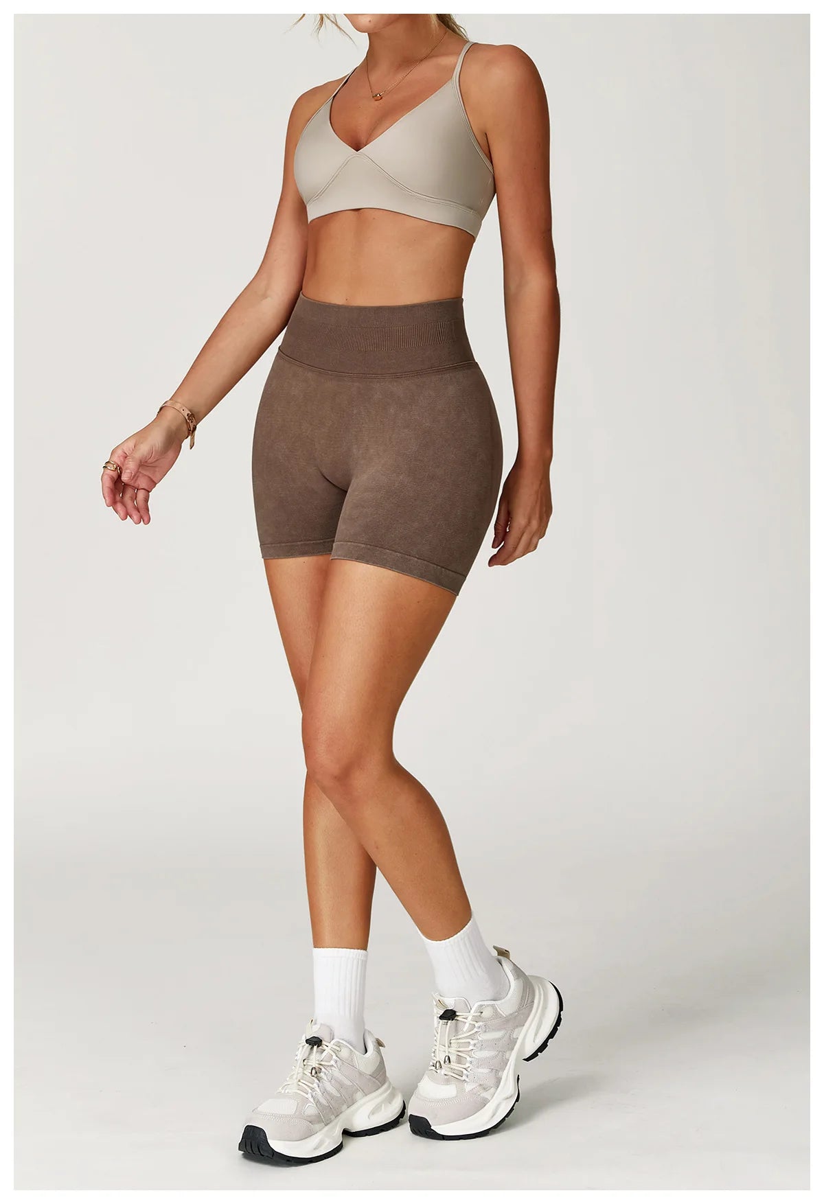 Sand Washed Yoga Shorts Women Yoga Shorts High Waist Workout Shorts Fitness Yoga Lift Butt Fitness Yoga Gym Running Short Pants
