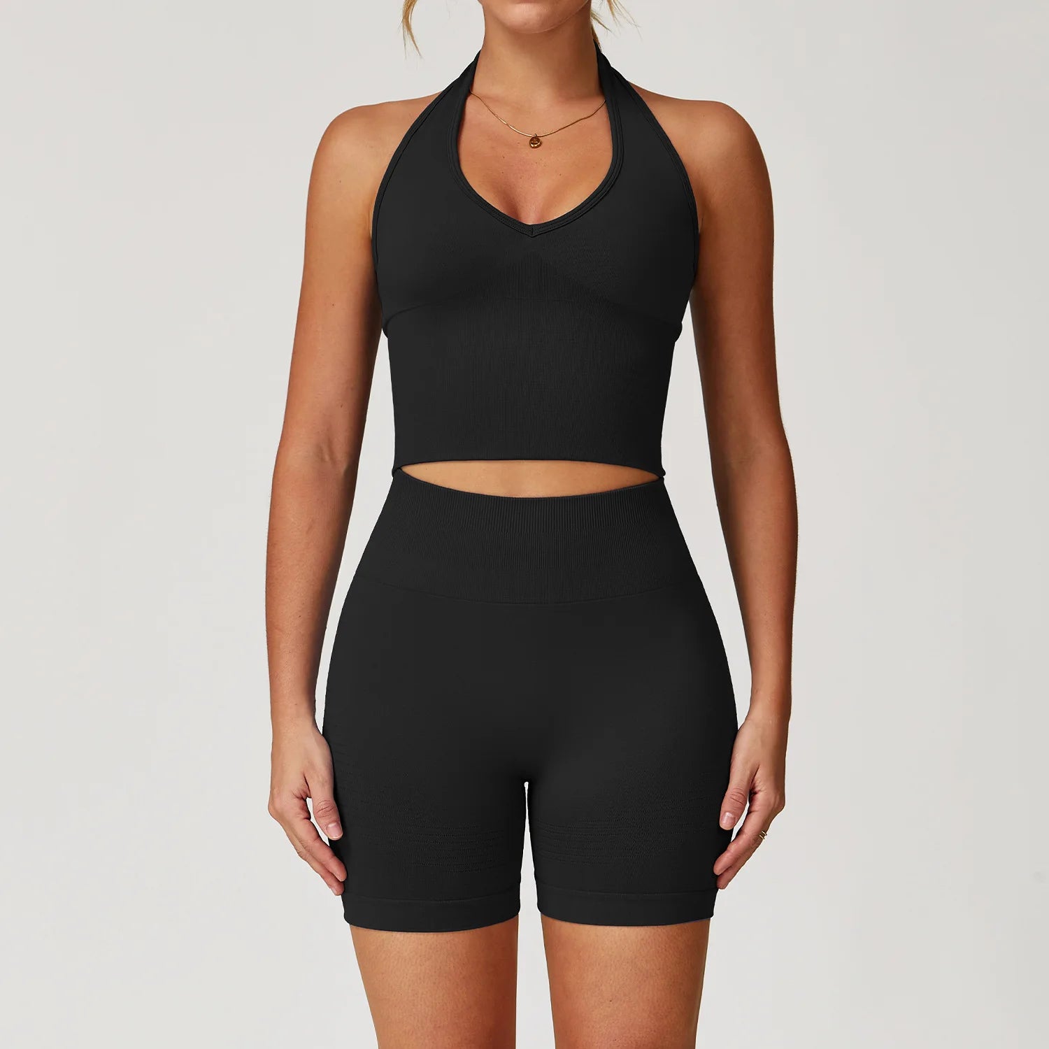 2PCS Seamless Women Tracksuit Yoga Set Workout Outfit Sportswear Gym Clothing Fitness Long Sleeve High Waist Legging Sports Suit