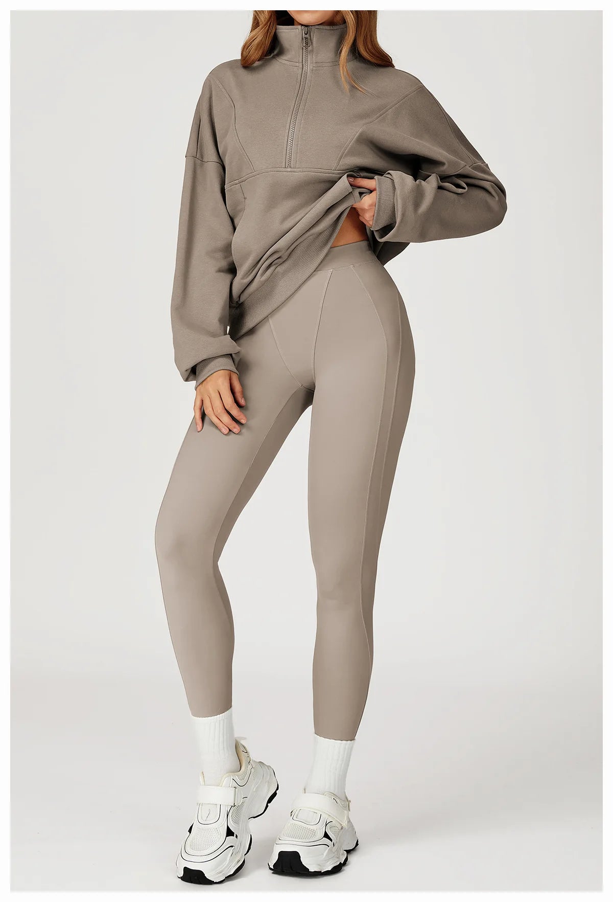 Winter Casual Hoodie Zipper Long Sleeved Women's Top Windproof and Warm Loose Hoodie Women's Outdoor Running Sportswear