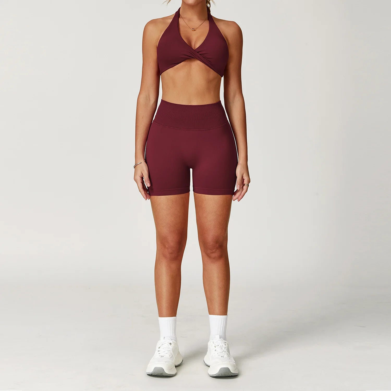 2PCS Yoga Suit Sports Set Women Gym Set Women Tracksuit Running Workout Long Sleeve Sports Shirt Yoga Clothing Seamless Leggings