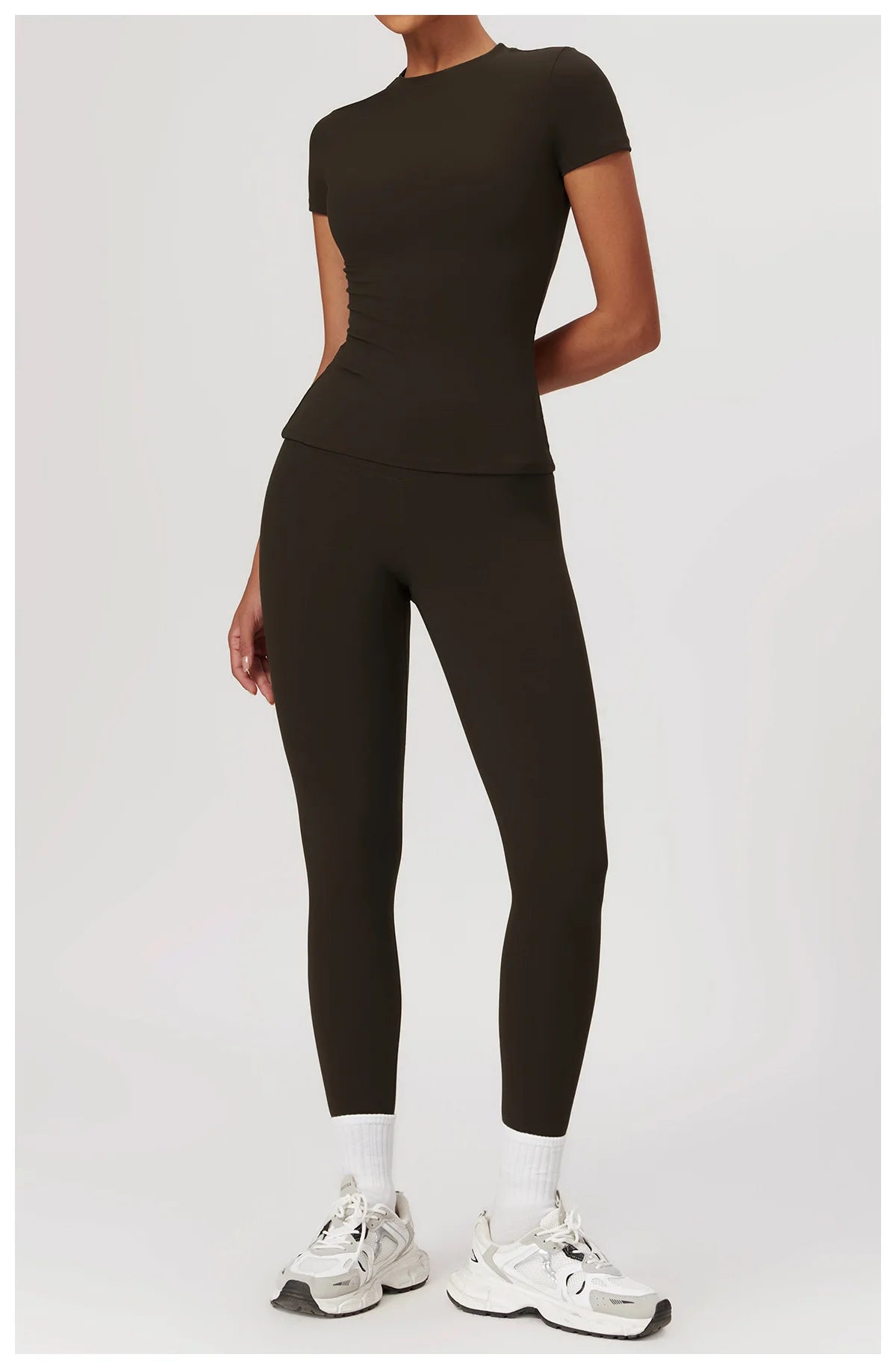 2PCS Yoga Set Workout Sets Women Clothes Gym Tracksuit Push Up Fitness Running Sportwear Sport Bra Short Sleeved Leggings Suit