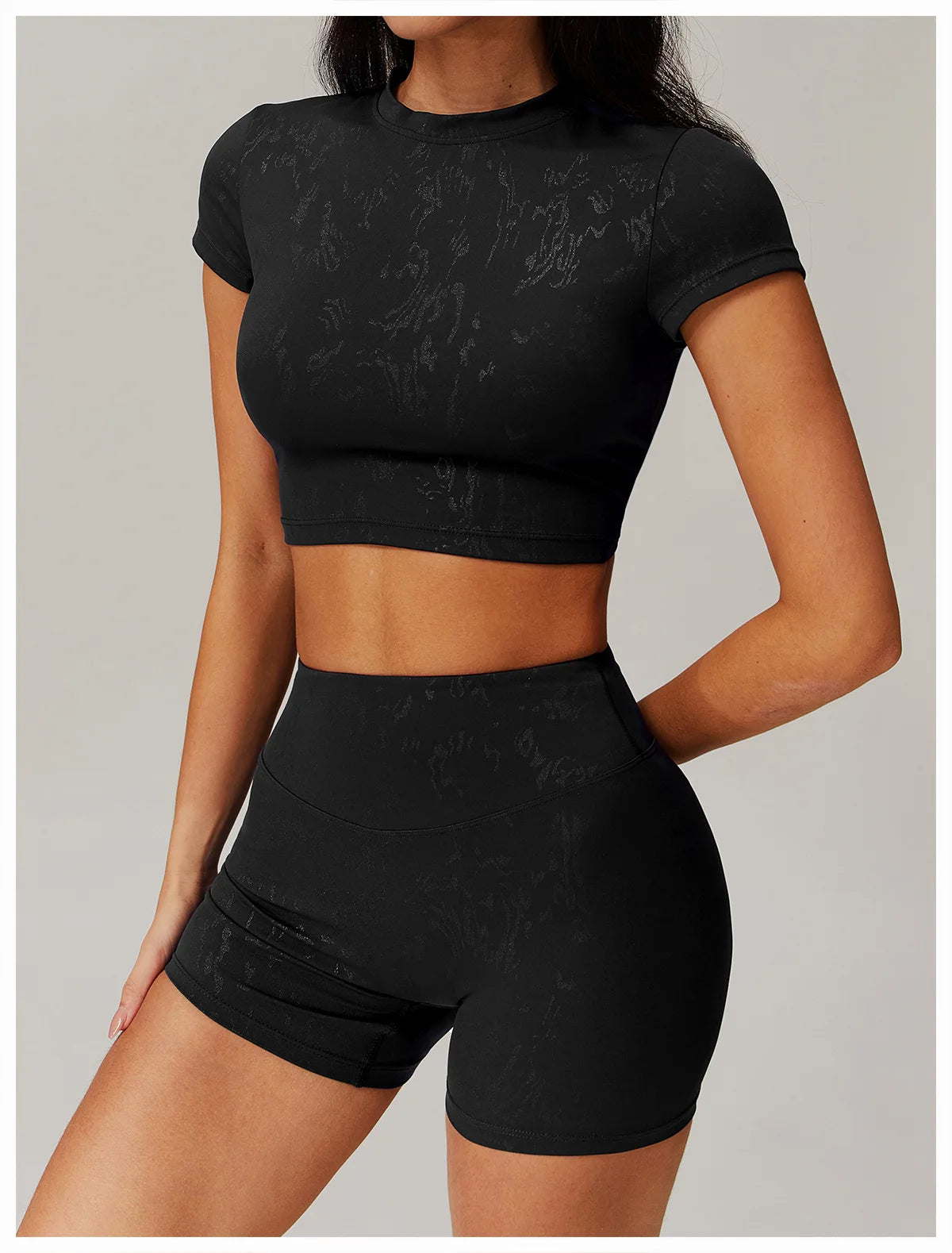 Sexy Women Printed Yoga T-Shirt Fitness Crop Top Workout Gym Shirts Short Sleeve Quick-drying Yoga T-shirts Sportswear Female
