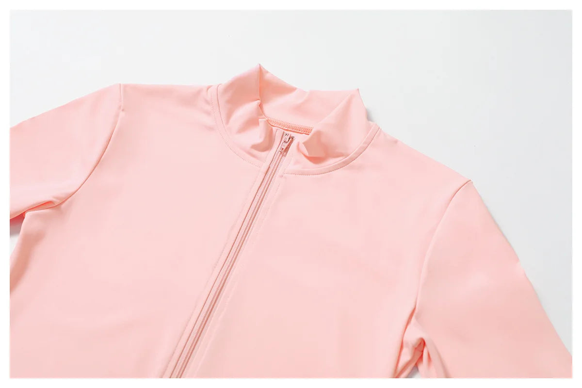 Women Zipper Jacket Yoga T-shirts Solid Sports Top Long Sleeve Crop Tops Running Shirts Sexy Quick Dry Fitness Gym Sport Wear