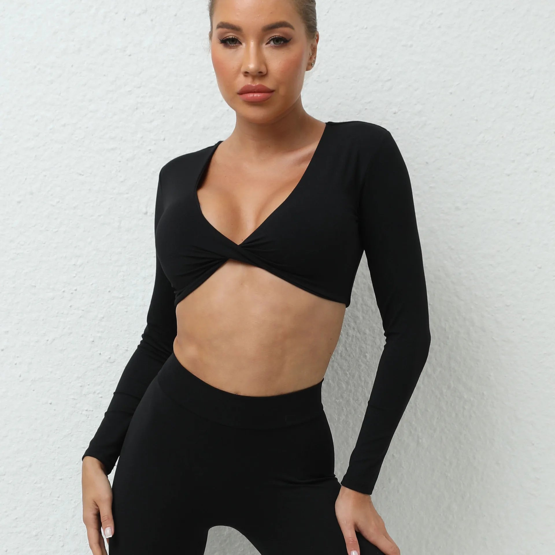 Women's Shirt Crop Top Fitness Shirts Gym Running Workout Long Sleeve T-shirt Sexy Sports Top Woman Yoga Tops Push Up Activewear
