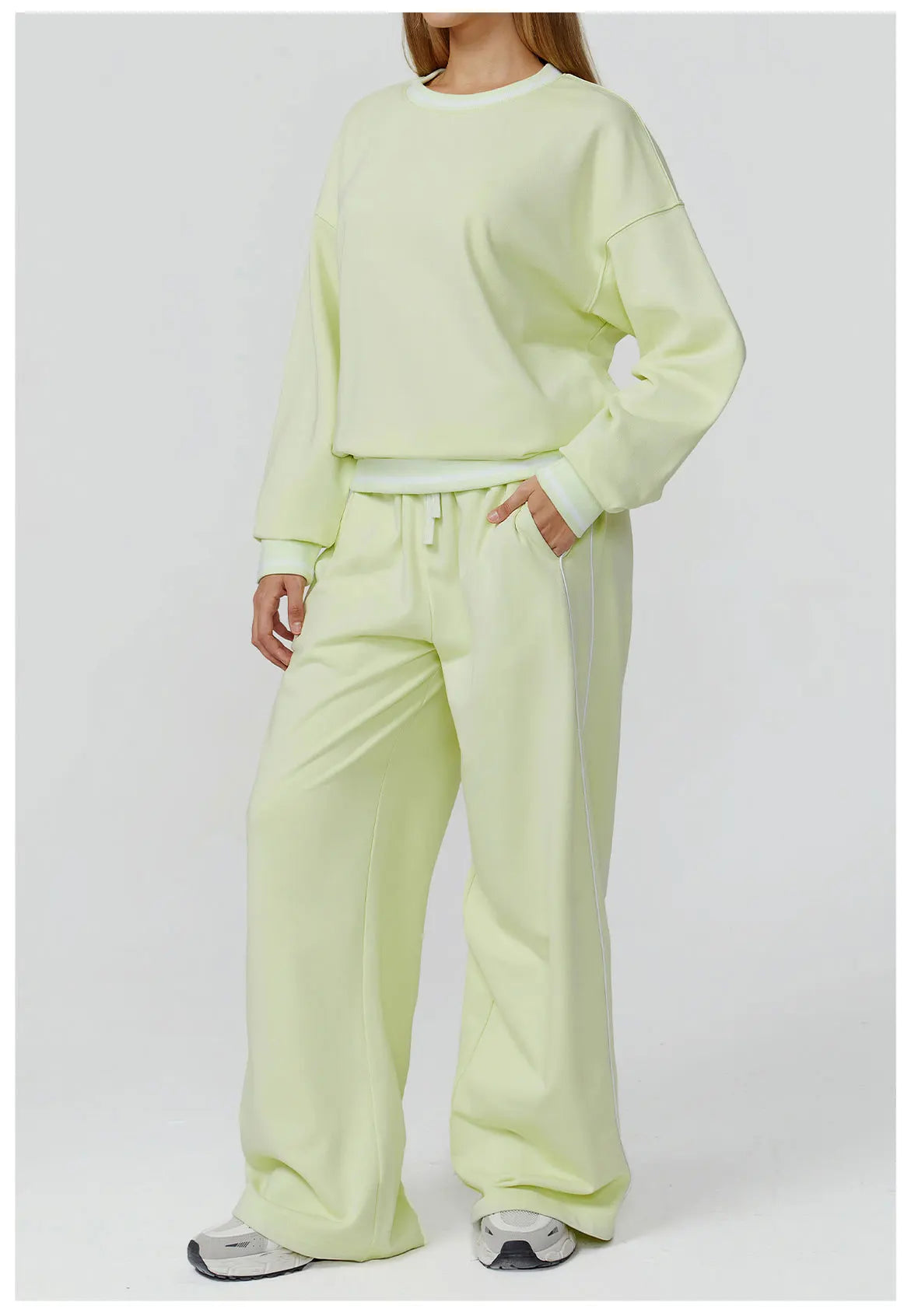 2PCS Winter Yoga Set Contrasting Hoodie Set Women's Tracksuit Comfortable Running Gym Set Women's Clothes Outdoor Sports Set