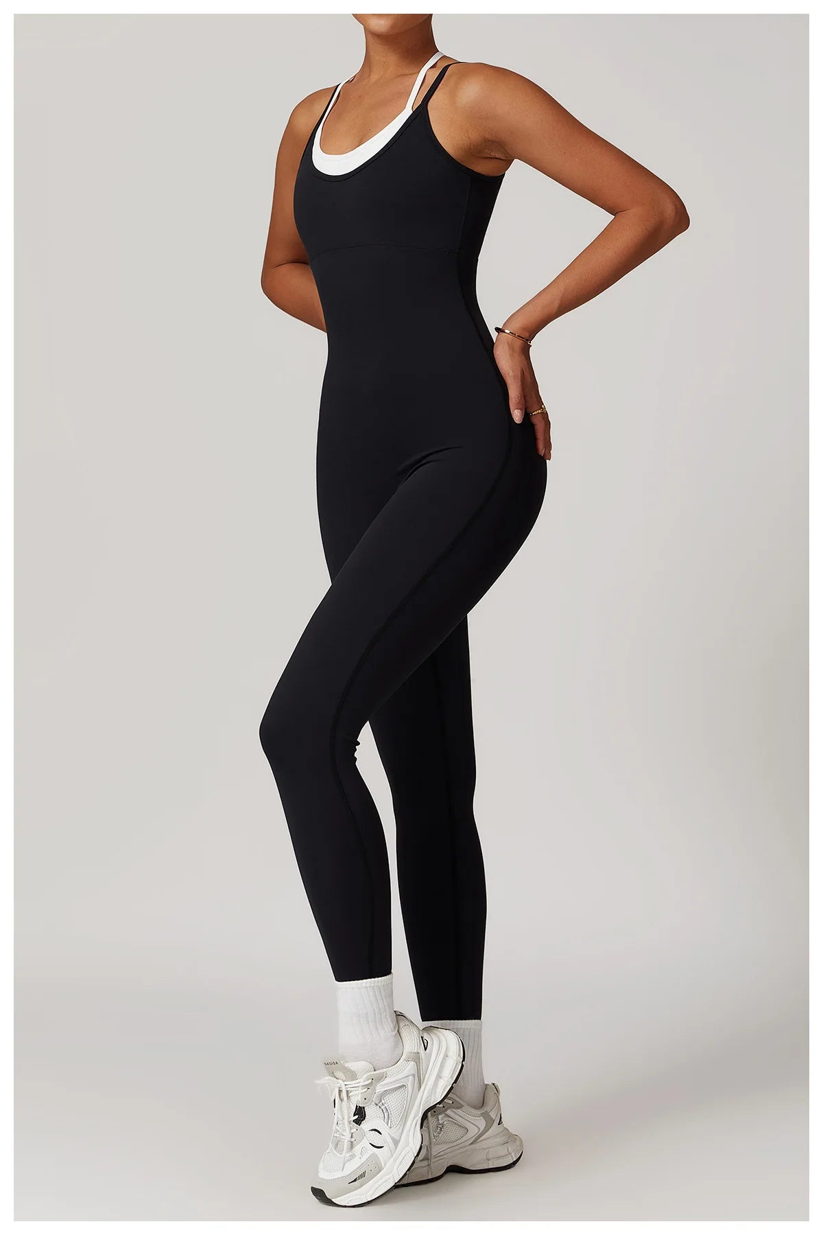 Color Blocked Jumpsuit Gym Set Women Yoga Suit Back Cross Sportswear Women Sports Jumpsuit Fitness Rompers Workout Bodysuits