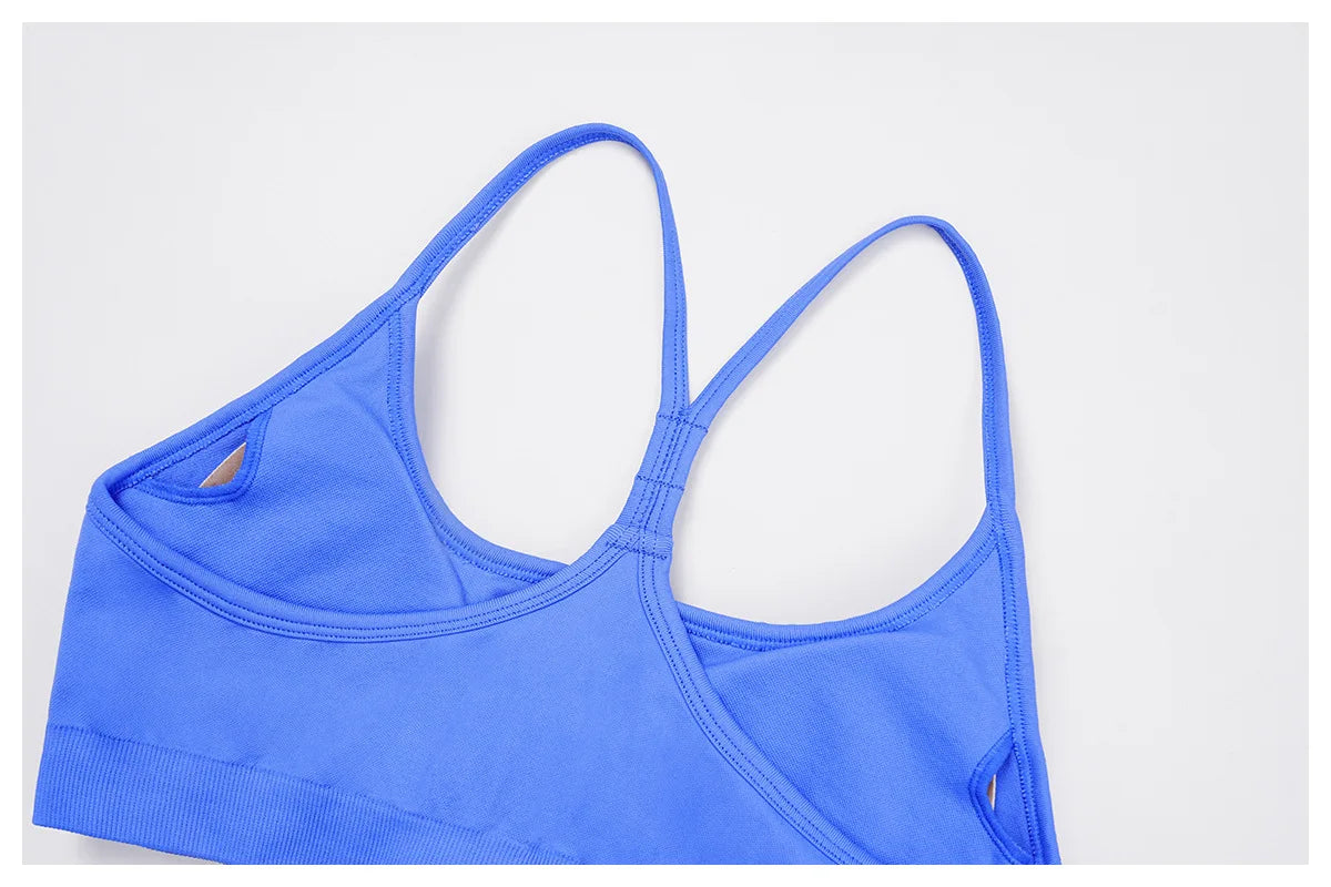 Breathable Sports Bra Anti-Sweat Fitness Top Women Yoga Bra Crop Top Push Up High Strength Sport Bra Seamless Gym Workout Top