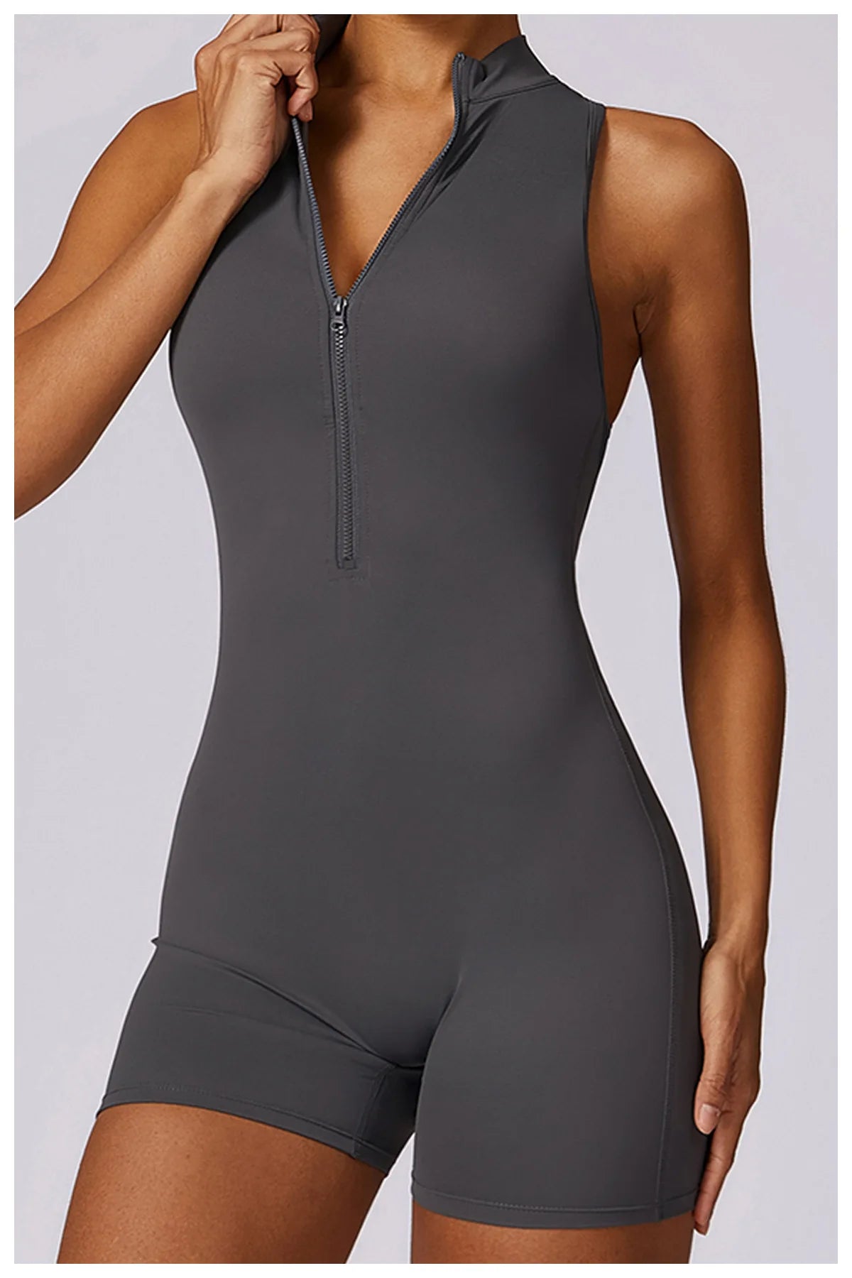 Scrunch Sports Overalls Gym Jumpsuit Women's Fitness Suit Short Sets for Woman Tracksuit Yoga Clothing Zipper Workout Sportswear