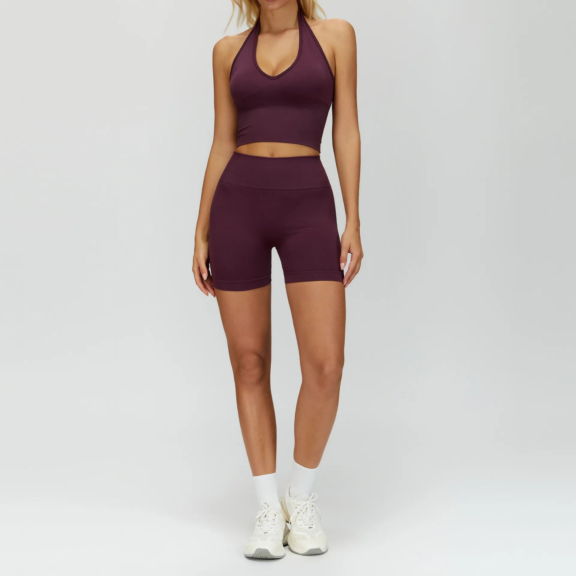 2PCS Seamless Women Tracksuit Yoga Set Workout Outfit Sportswear Gym Clothing Fitness Long Sleeve High Waist Legging Sports Suit