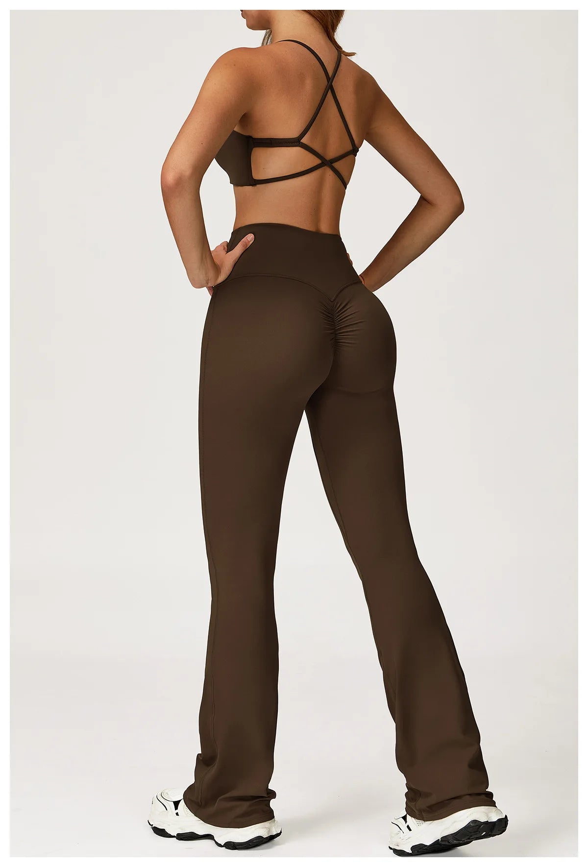 Women Yoga Set 2PCS Sportswear Push Up Workout Clothes Athletic Wear Gym Legging Fitness Bra Crop Top Long Sleeve Sports Suits