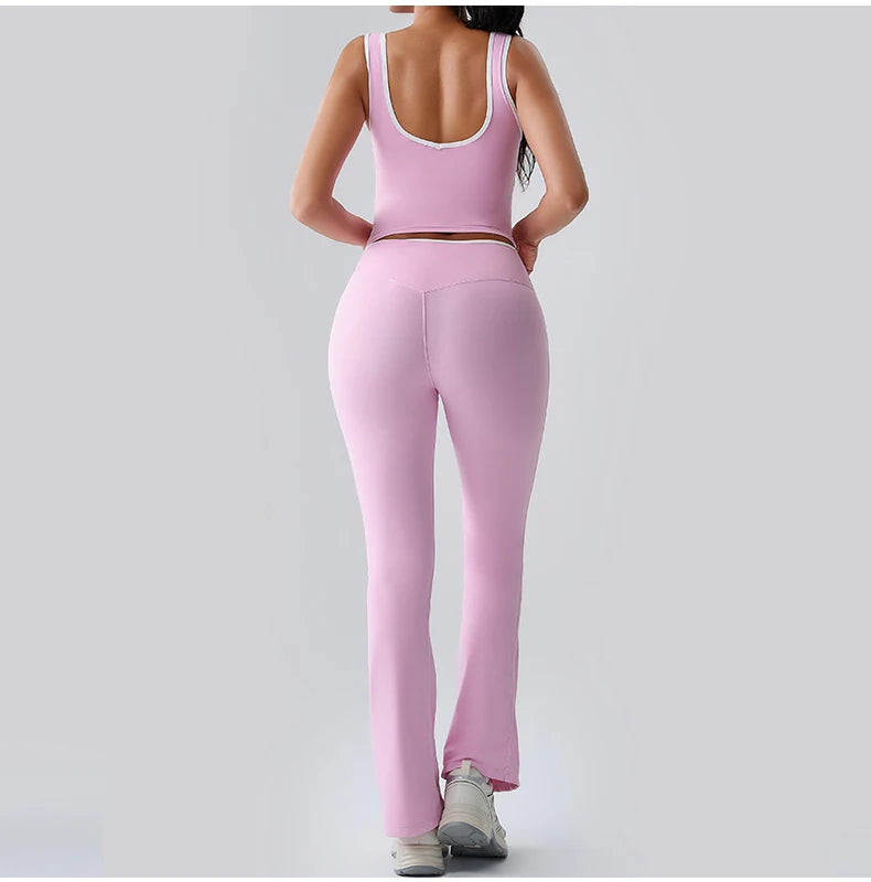 Women Tracksuit 2PCS Yoga Set Nude Feeling Workout Sets Gym Push Up Fitness Running Workout Sportwear Sport Bra Leggings Suit