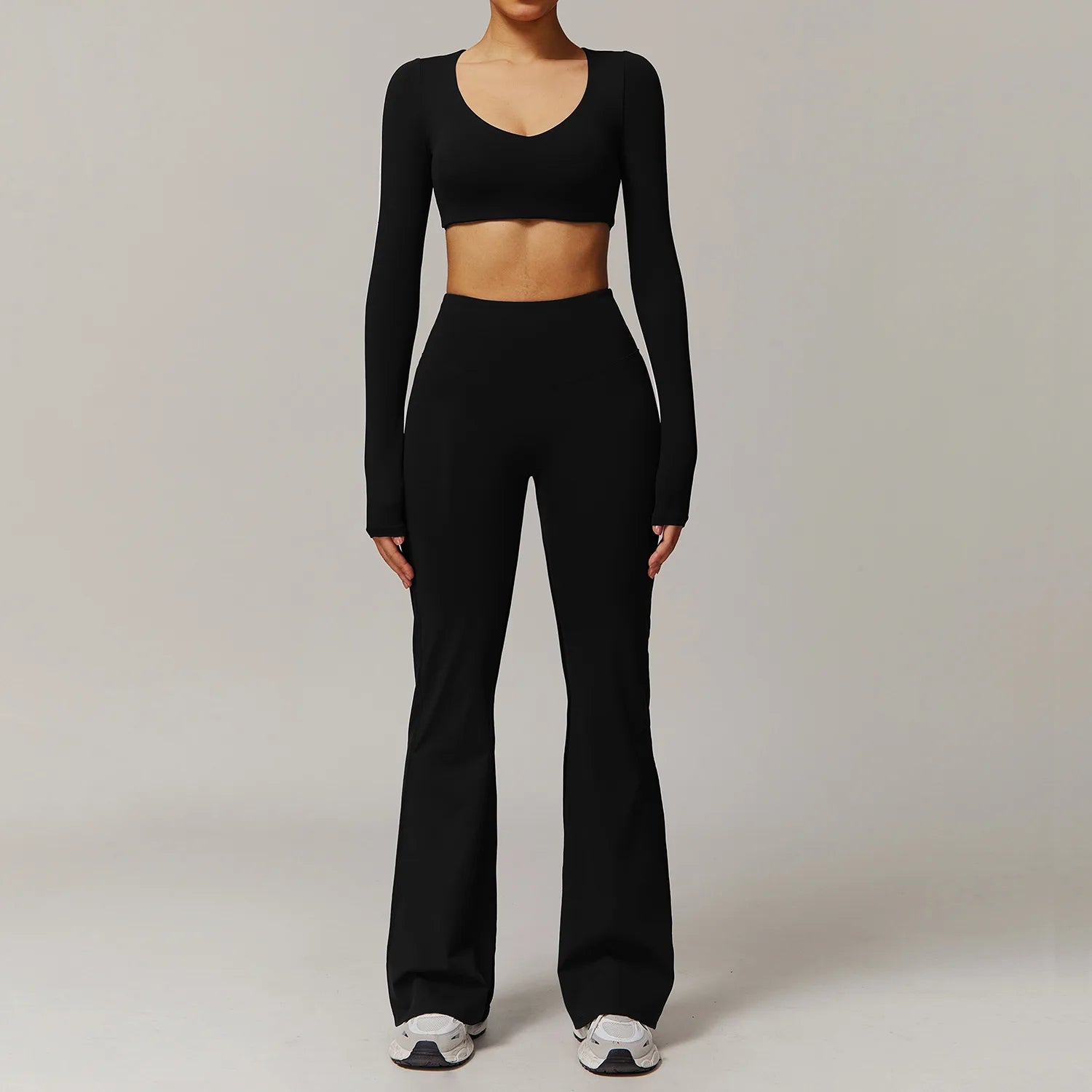 Women's Tracksuit 2PCS Yoga Sets Sportswear Workout Fitness Long Sleeved Sports Bra High Waist Leggings Gym Clothing Sports Suit