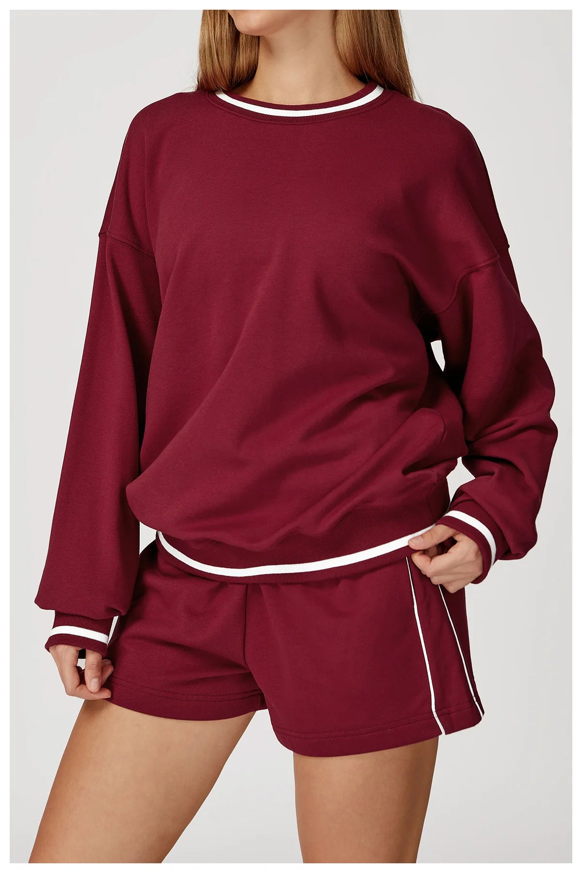 2PCS Winter Yoga Set Contrasting Hoodie Set Women's Tracksuit Comfortable Running Gym Set Women's Clothes Outdoor Sports Set