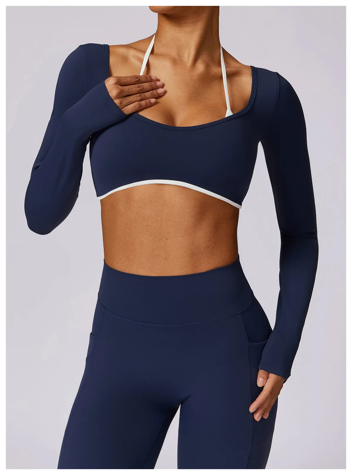 Hollowing Out Yoga Shirts For Women Long Sleeve Fitness Running Gym Clothes Workout Dry Fit Breathable High Elastic Sports Top