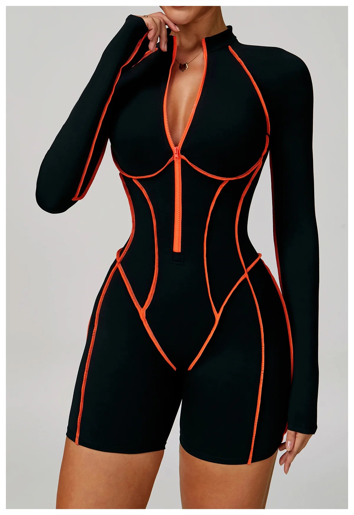 Zipper Rompers Women's Gym Jumpsuit Fitness Suit Short Sets Sports Overalls for Woman Tracksuit Yoga Clothing Workout Sportswear