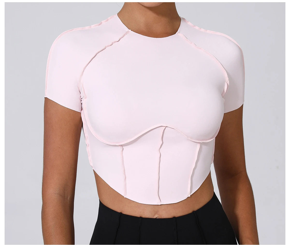 Women Yoga Top Line Sport T Shirts Fitness Clothes Short Sleeve Push Up Yoga Shirt Gym Top Running Active Wear Workout Sport Top