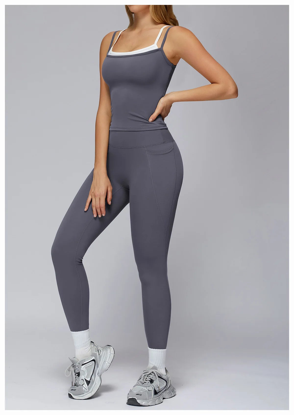 Sports Bra Women's Set 2PCS Professional Fitness Tank Top Bra Shockproof Running Leggings Yoga Suit Beautiful Back Bra Clothing