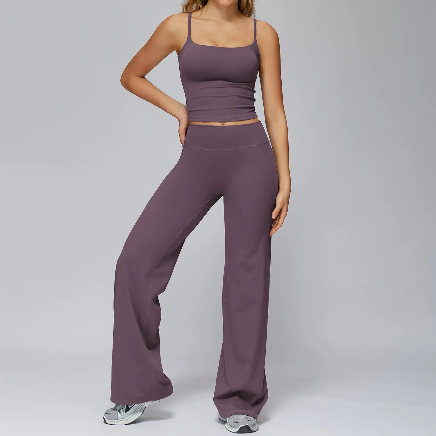 Yoga Set 2PCS Women Sportswear Workout Clothes Seamless Athletic Wear Gym Legging Fitness Bra Crop Top Long Sleeve Sports Suits
